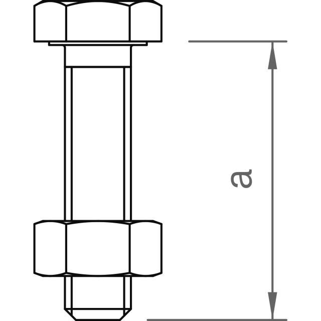 Novotegra - Glidstoppskruv för panel. Set - 2 x M8 25mm med mutter AF13