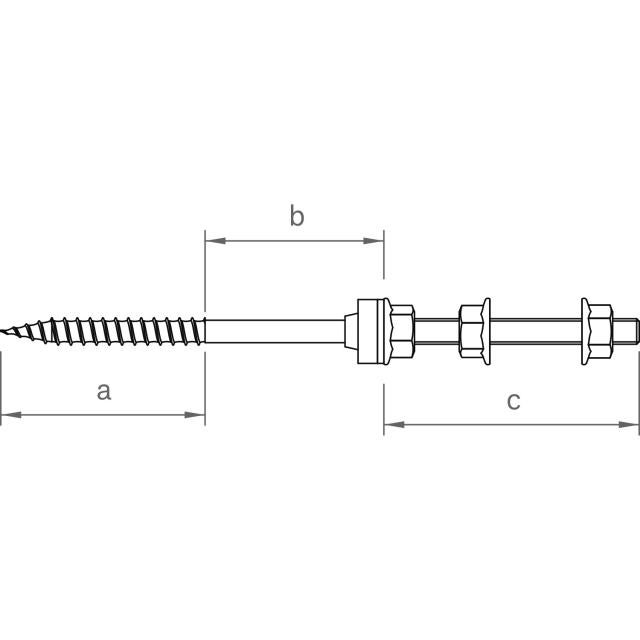 Novotegra - Stockskruv Trä - Set - M12 x 300 mm