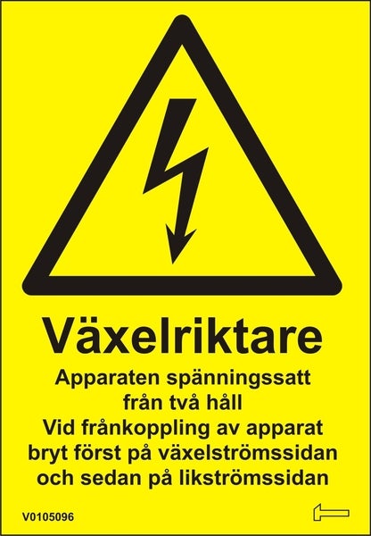 Dekal - Växelriktare Apparaten spänningssatt från...