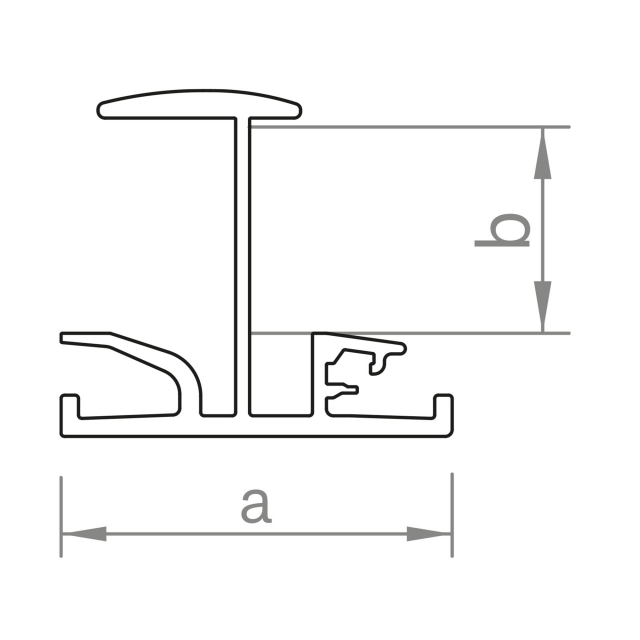 Novotegra - Iläggsskena - IR30 - Svart 5.40 m x 30 mm