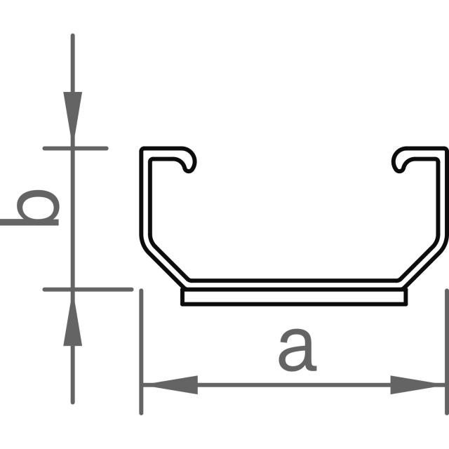 Novotegra - Kort C-skena - C24 med EPDM - 385 mm